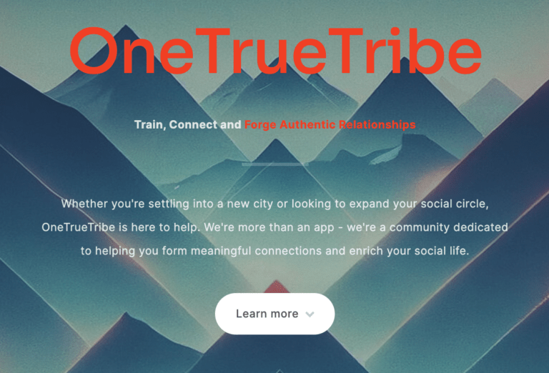 onetruetribe landing page screenshot